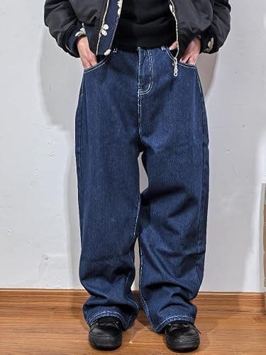 Unisex Y2K Hip Hop Street Jeans Dragon Print Gothic Baggy Jeans Vintage High Waist Denim Jeans Wide Leg Pants thumbnail 4