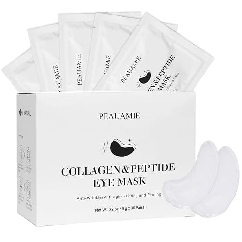 PEAUAMIE Under Eye Patches Collagen and Peptide Eye Mask for Dark Circles and Puffiness,Face Mask Skin Care Products 30 Pairs - Image 1