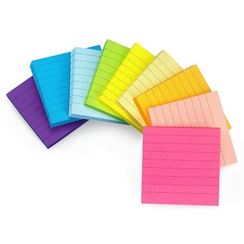 Early Buy Lined Sticky Notes with Lines 3x3 Self-Stick Notes 9 Bright Color 9 Pads, 70 Sheets/Pad thumbnail 4