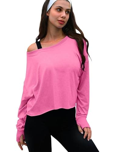 UNIANKIYA Open Back Workout Tops for Women Long Sleeve Cropped Athletic Clothes Gym Running Yoga Low Impact Sports T Shirts thumbnail 2