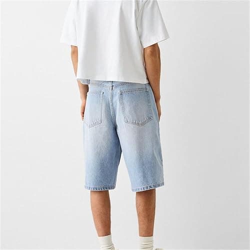 KIHFSODN Jean Shorts kids Baggy Jorts Casual Denim Shorts Y2k Loose Long Jorts Vintage Fashion thumbnail 3