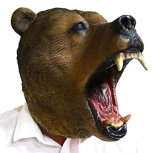 Brown Bear Animal Head Latex Mask Halloween Wild Forest Animal Costume Grizzly Bear Overhead Mask for Adult thumbnail 2