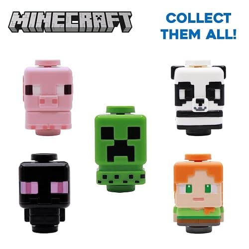 Minecraft Spinner Toys Series 2 – Pig, Magnetic & Stackable Fidget Spinner – Official Licensed Collectible by Just Toys LLC (2.5″) (Glow-in-The-Dark Creeper, Panda, Alex, Enderman, Pig) thumbnail 2