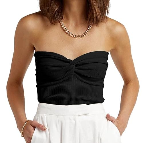 EFAN Womens Tube Tops Summer Outfits Cute Crop Tops 2026 Beach Vacation Spring Fashion Y2K Strapless Sleeveless Clothes - Image 1