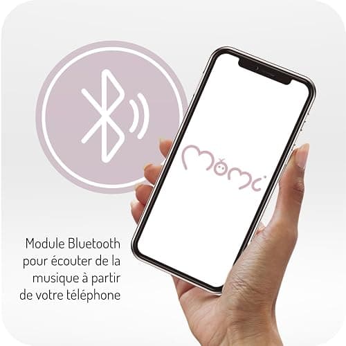 MoMi KENANI Transat balancelle jusqu’à 9 kg, pliable, télécommande et Bluetooth pour smartphone, alimentation piles et secteur, harnais de sécurité 5 points, pare-soleil, moustiquaire thumbnail 4