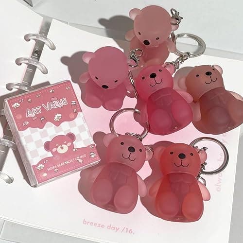 Petansy Velvet Matte Liquid Lipstick, 6 Colors Waterproof Long Lasting Lip Gloss Lip Stain, Cute Bear 2 in 1 Key Chain Lip Gloss, Korean Lip Glaze Natural Lip Makeup thumbnail 9