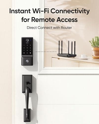 eufy Security Smart Lock C220 Front Door Handle Set, Fingerprint Keypad Door Lock with Handle, Built-in Wi-Fi, App Control, Keyless Entry Deadbolt, 8 Months Battery, IP53 Waterproof, BHMA Certified thumbnail 5