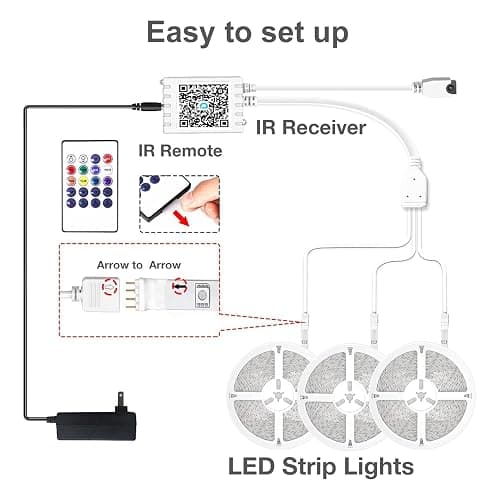 DAYBETTER Smart RGB Led Strip Lights, 300ft Led Lights for Bedroom with App Control, Multicolor Changing Led Light Strips Apply for Home Decor, Living Room, Kitchen, Home Party Decoration thumbnail 6