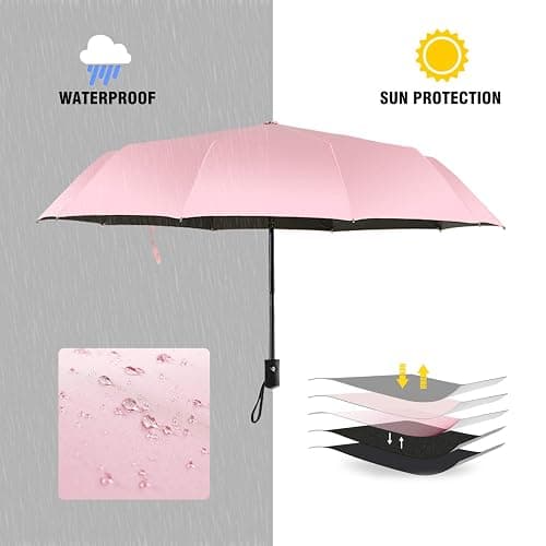 Shinok Travel Umbrella Compact Folding Sun Umbrellas Lighweight Auto Open Close for Women Parasol thumbnail 3