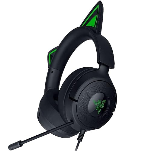 Razer Kraken Kitty V3 X Wired Gaming Headset: Kitty Ears - HyperClear Cardioid Mic - 40 mm Drivers - 7.1 Surround Sound - Comfy Ear Cushions - Cross-Platform via 3.5mm PC, PS5, Xbox, Switch 2 - Black - Image 1