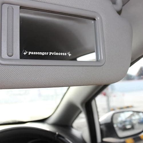 Heqxwl Rear View Mirror Sticker Set 3PCS Vinyl Message Decals for Car Interior Minimal Text Design Daily Reminder Gift for Drivers (White, Passenger Princess) thumbnail 4