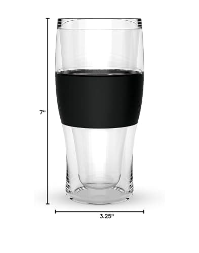 Host FREEZE Beer Glasses, Frozen Beer Mugs, Freezable Pint Glass Set, Insulated Pint Glass to Keep Your Drinks Cold, Double Walled Insulated Glasses, Tumbler for Iced Coffee, 16oz, Set of 2, Black thumbnail 3