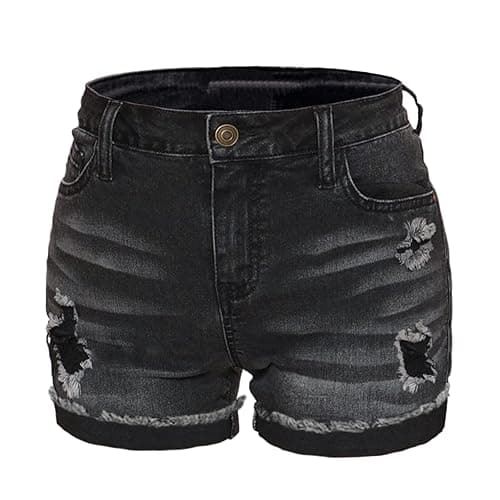 Atditama Women's Summer Ripped Jean Shorts Stretch Skinny Frayed Denim Shorts Beach Casual Women Shorts - Image 1