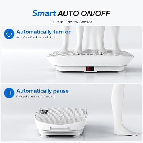 MERACH Vibration Plate, Whole Body Workout Powerful Quiet Vibration Plate Exercise Machine for Weight Loss and Shaping, Auto or Manual Speed Control, Built-in Bluetooth Speaker thumbnail 4