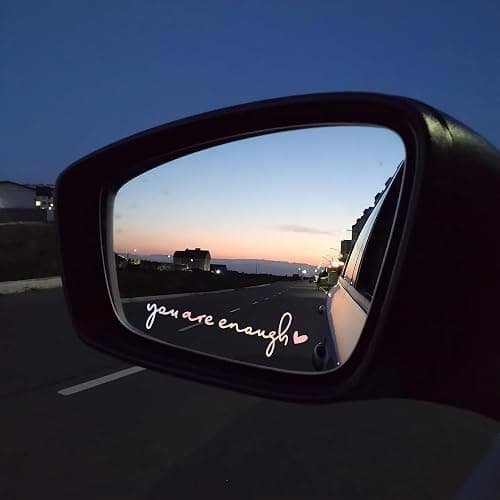 Miarita 3X Hello Beautiful Rearview Mirror Decal, Vanity Mirror Stickers, Rear View Mirror Sticker, Car Mirror Stickers. (You are Enough Pastel) thumbnail 2
