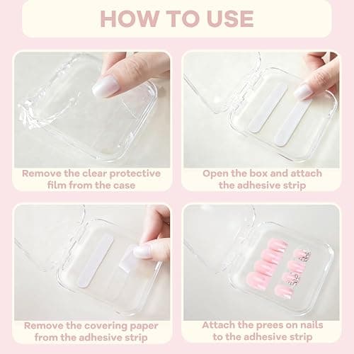 14Pcs Press On Nail Packaging Case with 60Pcs Double Sided Tape, Clear | Press on Nail Organizers and Storage Box, Fake Nail Supplies Container Display Holder, For Nail Art Salon Business thumbnail 5