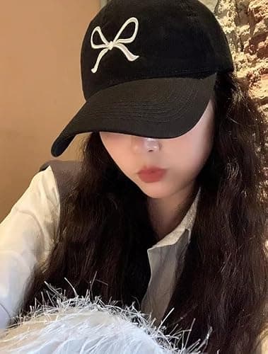 Trendy Bow-Tie Baseball Cap for Women and Men Trucker Hats Y2k Adjustable Fashion Sun Hat with Visor for Hiking & Travel thumbnail 5