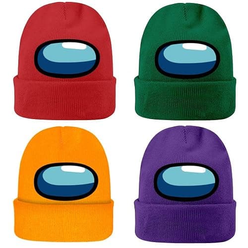 TAIPPAN Unisex Adults Among US Knit Cuffed Beanie Hat, Red, One Size, Winter, Cartoon, Casual, Beanie thumbnail 5