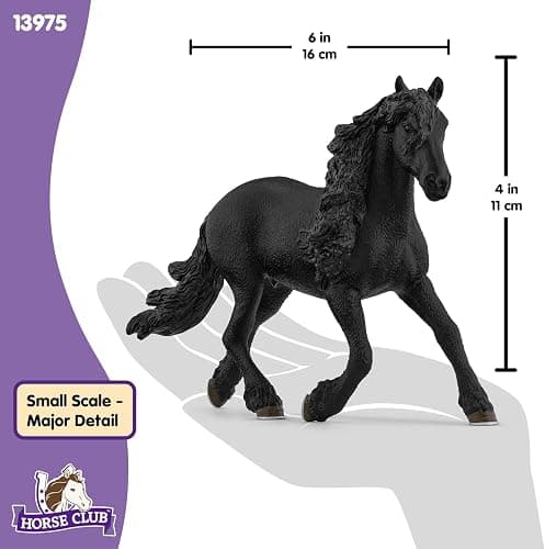 Schleich HORSE CLUB - 6" Frisian Stallion - Hand-Painted Collectable, Realistic Toy Horse Figurine for Girls and Boys. Durable Educational Figure for Fun Imaginative Play. Kids Toys Ages 5+ thumbnail 3