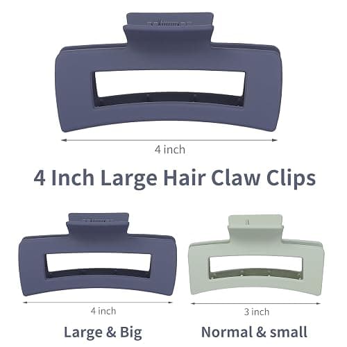 Sisiaipu Hair Clip - Claw, 4.1 Inch Extra Large for Thick, Long, Curly Hair, 12 Pcs, 12 Rubber Paint and Plastic Materials, Non-Slip Design, Women and Girls Hair Accessories - Multicolor thumbnail 3