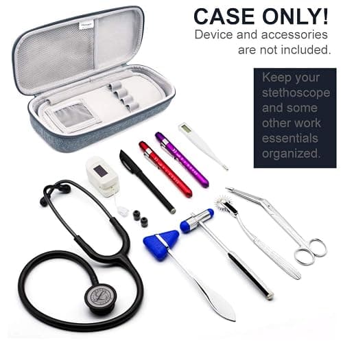PROHAPI Hard Stethoscope Case, Large Stethoscope Carrying Case with ID Slot, Compatible with 3M Littmann/ADC/Omron/MDF Stethoscope Includes Mesh Pocket for Nurse Accessories (Volcanic Grey) thumbnail 7