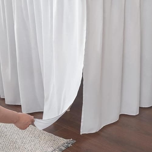 Dorm Bed Skirt, Dorm Bed Skirt Twin XL, 100% Microfiber Dorm Bed Skirts, Twin Extra Long Dorm Bedding, Split Corner, Twin XL 40" Drop (White) thumbnail 5