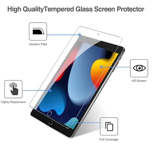 ProCase 2 Stück Schutzfolie für iPad 10,2 Zoll 9. / 8. / 7. Generation 2021/2020/2019, Displayschutzfolie 9H Gehärtetes Glas Screen Protector Folie –Klar thumbnail 3