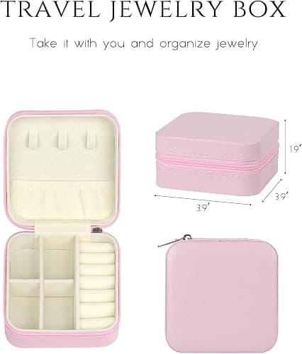 Travel Jewelry Case, Travel Jewelry Box, Mini Jewelry Travel Case, Jewelry Organizer Case, Portable Small Jewelry Organizer Storage Boxes - Best Gift for Women Girls. thumbnail 3