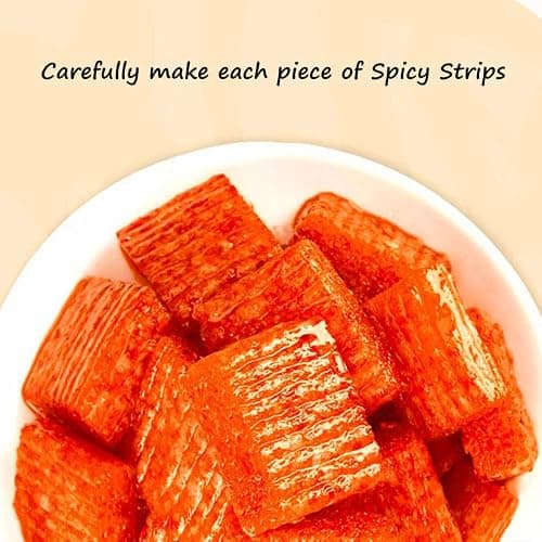 Spicy Strips - Spicy Gluten Latiao, Independent small bag packaging, Chinese Special Casual Snack Food, Made From Wheat/Chili/Spice, Low Sugar and Low Calories, Best Vegan, 200g (Pack of 2) thumbnail 7