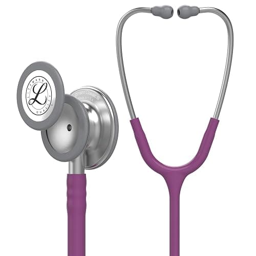 3M Littmann Classic III Monitoring Stethoscope, 5831, More Than 2X as Loud*, Weighs Less**, Stainless Steel Chestpiece, 69 cm (27") Plum Tube - Stainless Steel Chestpiece, Plum Tube - Image 1
