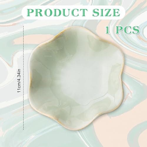 CavspkArt Ceramic Jewelry Dish, Decorative Ring Dish, Key Bowl, Gift for Women and Girls (White) thumbnail 3