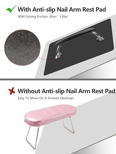 (MAT ONLY) Nail Art Table Mat, Nail Arm Rest Pad for Acrylic Nails, Soft Microfiber PU Leather Nail Mat for Table, Foldable Nail Hand Rest Pillow Manicure Pad, Acrylic Nail Desk Mat for Nail Cushion thumbnail 3