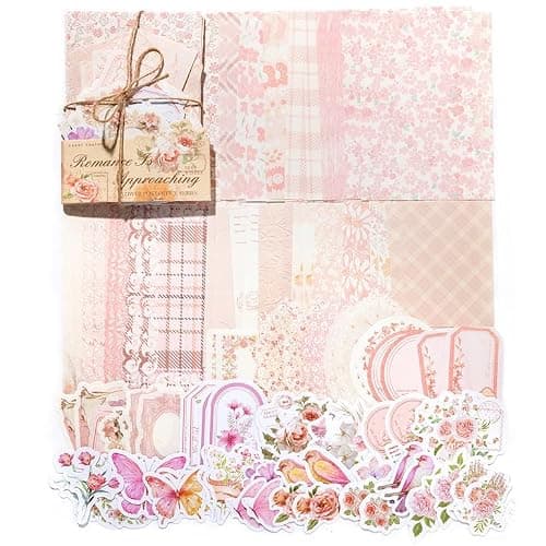 Doraking 100pcs Vintage Floral Scrapbook Paper Journaling Stickers Assorted Set, Material Paper Memo Junk Journal Supplies for Bullet Journaling Retro Crafts Planner Collage Card Album thumbnail 5