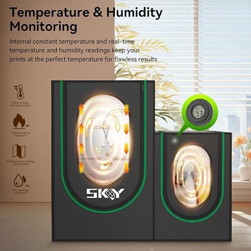2 in1 3D Printer Enclosure with Storage Box LED Light,Thermo-Hygrometer, Fireproof Dustproof Tent Constant Temperature Protective Cover 820*600*720mm for Bambu Lab A1,A1 Mini,Ender3 Series, Ender3 Neo thumbnail 5