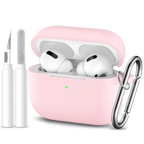 Dgege for Airpods Pro 2 Case with Cleaner Kit,Soft Silicone Full Protective Cover for AirPods Pro Case Women Men,Compatible for Apple Airpods Pro 2/Pro with Keychain,Front LED Visible, Lightpink - Image 1