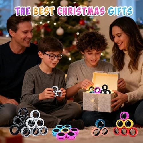 Cevioce 6 PCS Magnetic Rings Fidget Toys Set for Teens,ADHD Anxiety Magnetic Finger Spinner for Adults and Kids,Coolest Magnet Stress Relief Toy for 8 9 10 11 12+ Year Old Boys Girls thumbnail 7