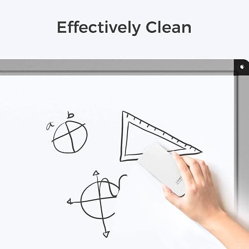 loukin Magnetic Dry Erase Eraser, Whiteboard Eraser, Glass Board Remover, 3.4 fl oz Whiteboard Cleaner Included, for Classroom, Home and Office Use (White) thumbnail 3