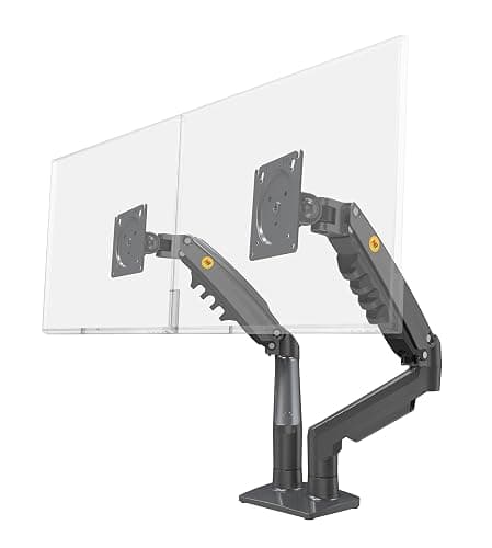 Support de Bureau pour 2 écrans PC LCD LED 17 "- 27" réglage dans Plusieurs Axes, Pivot, Ressort à gaz jusqu'à 2x9 kg thumbnail 2