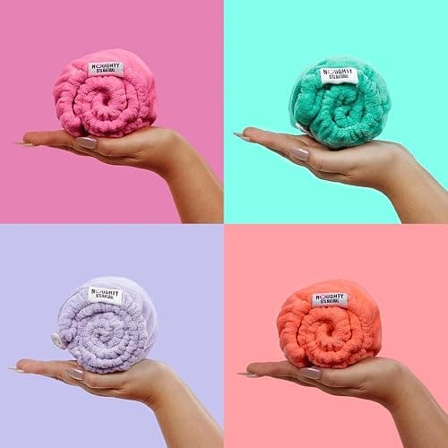 Noughty 97% Natural Microfiber Hair Towel Quickly Absorbs Moisture Quick-dry Wrap, Reduces Breakage Combats Frizz Purple thumbnail 6
