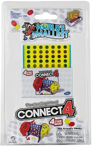 World's Smallest Connect 4 Board Game, Miniature Classic Game with Grid, Case & Tokens, Fun for All Ages, Family Games for Kids, Perfect for Stocking Stuffers, Easter Baskets, Party Favors, Ages 6+ - Image 1