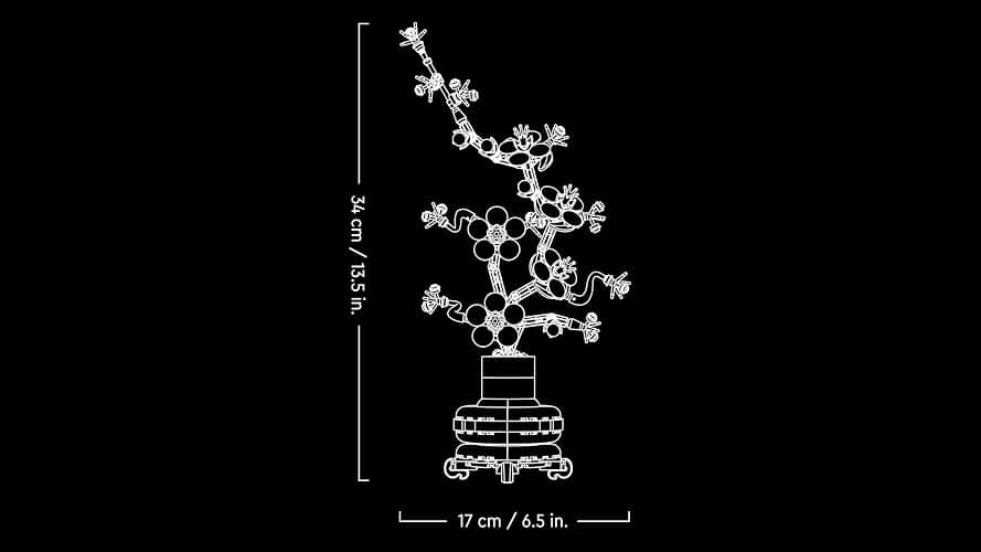 LEGO Botanicals Pflaumenblüte - Pflegeleichte Blumendeko aus der Botanik Kollektion - Kreatives Bauset für Erwachsene - Entspannende Aktivität - Künstliche Pflanze zum Sammeln 10369 thumbnail 3