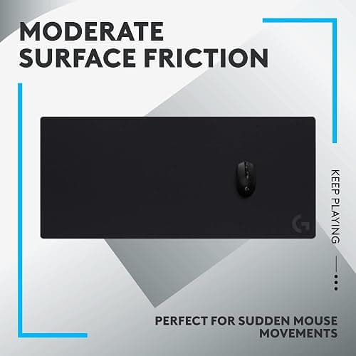 Logitech G840 XL Cloth Gaming Mouse Pad - 0.12 in Thin, Stable Rubber Base, Performance-Tuned Surface - Black thumbnail 3