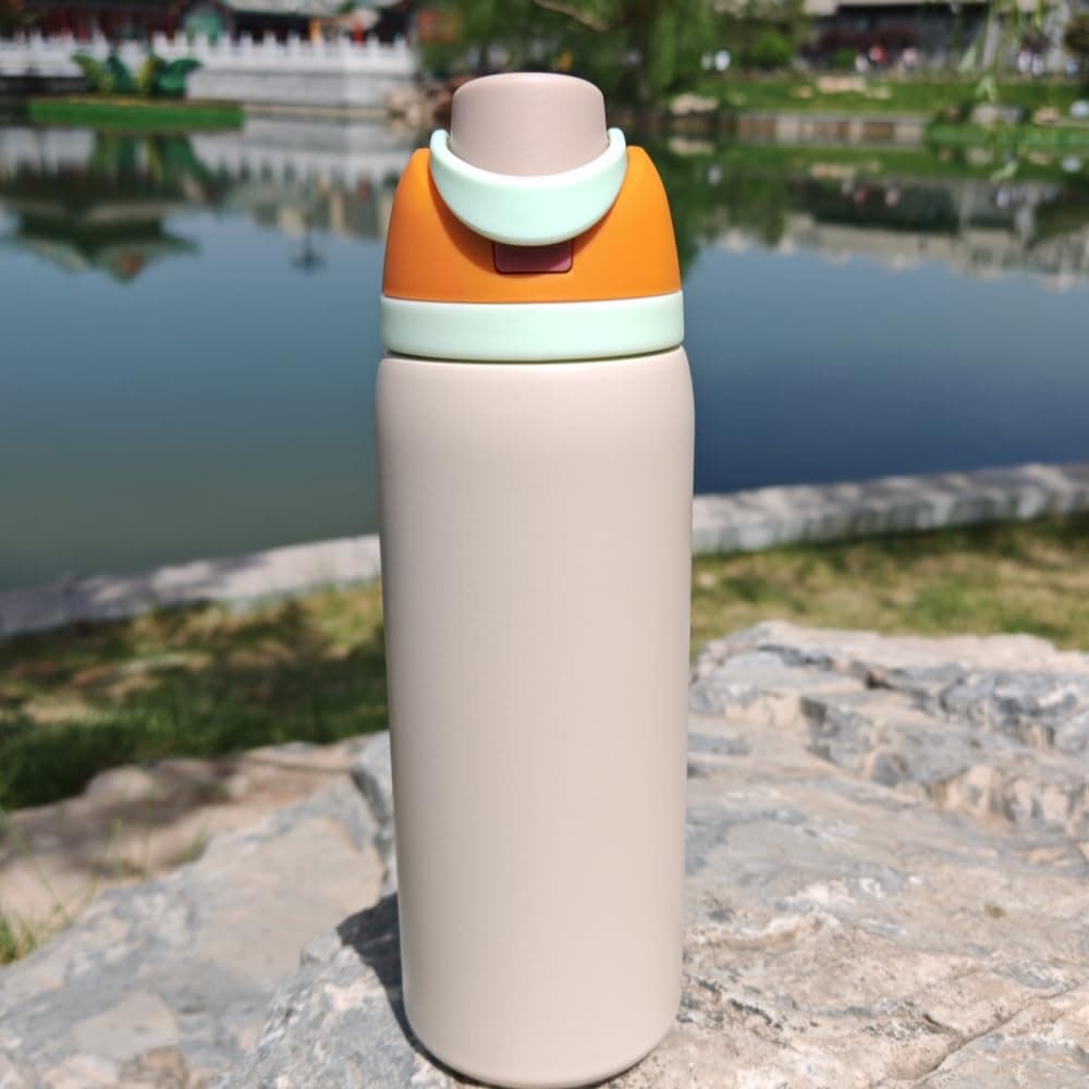 900ml Insulated Stainless Steel Water Bottle with Straw for Outdoor Sports Travel BPA Free Leakproof Car Bottles … (Rose Quartz) thumbnail 3
