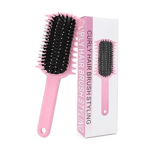 Curly Hair Brush, Volume Curl Defining Brush for Detangling Shaping and Styling Women's Curls, Reduce Pulling (Pink) - Image 1