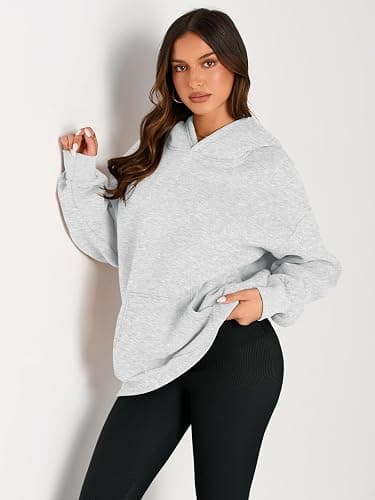 EFAN Women's Oversized Fleece Hoodie, Cozy Plush Pullover Sweatshirt with Pocket thumbnail 2