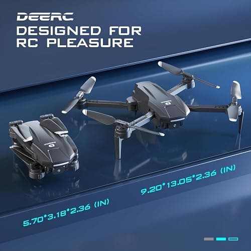 DEERC D60 Drone with Camera for Adults and Kids, 1080P HD FPV, Foldable RC Quadcopter with Gesture & Voice Control, Gravity Sensor, 22 Min Flight, Altitude Hold, Headless Mode, Beginner-Friendly Gift thumbnail 7