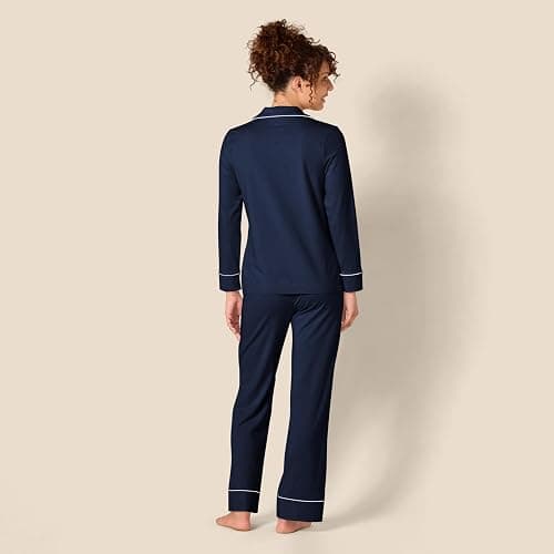 Amazon Essentials Women's Cotton Modal Long-Sleeve Shirt and Full-Length Bottom Pajama Set thumbnail 3