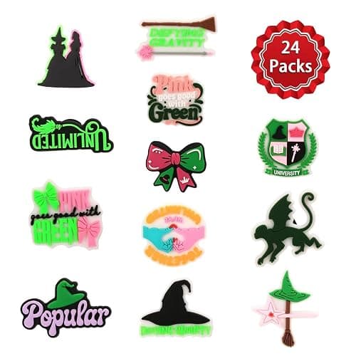 WASENLO 24 Pack Witch Shoe Decorations Charms for Clog, Theme Party Favors,Wizard Merch Gifts for Birthday Decorations Party Supplies thumbnail 6
