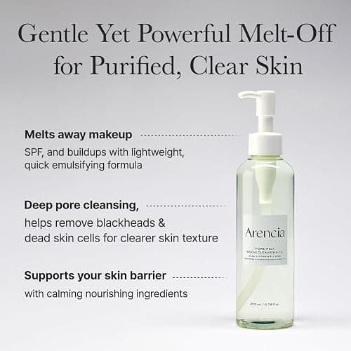 ARENCIA Pore Melt Mochi Makeup-Removing Cleansing Oil, Non-Comedogenic, Rice Amino Acids HD, Vitamin E, Cica, & Ceramide, 6.76 fl oz thumbnail 5