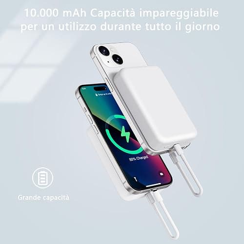 Liverchy Power Bank Magnetico for Magsafe - Compatibile con iPhone 16 15 14 13 12 Series Wireless Caricatore 10000mAh Portatile Powerbank Battery Pack Caricabatterie Rapida Batteria Esterna thumbnail 5